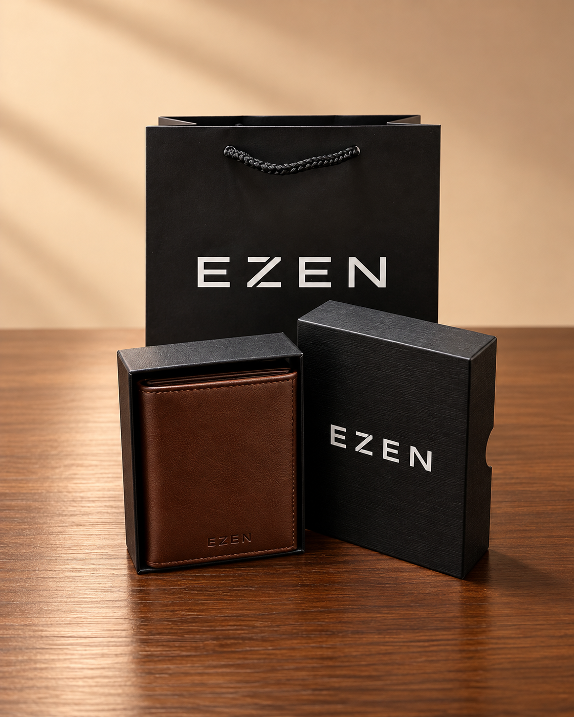 Presentación de accesorios EZEN con empaque de regalo